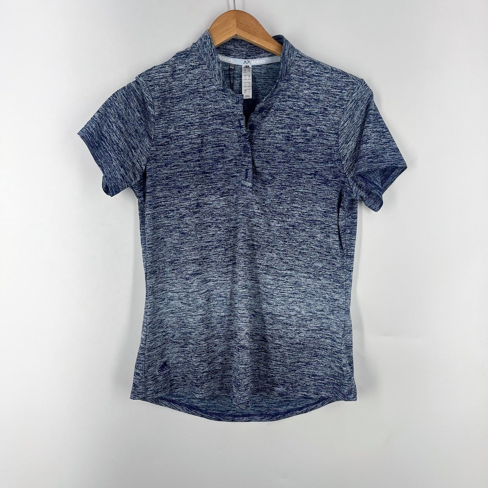 Adidas Womens Space Dye Golf Polo Shirt Mock Neck Short Sleeve Size S NWT